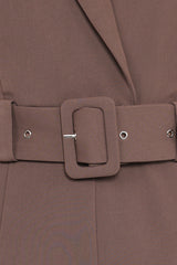 Sienna Belted Jumpsuit - Khaki Brown