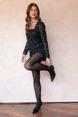 Vali Long Sleeve Romper - Black