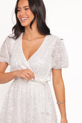 Varity Puff Sleeve Romper - White