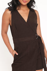 Vesper Corduroy Romper - Chocolate
