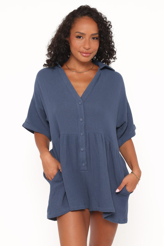 Winny Romper - Denim Blue