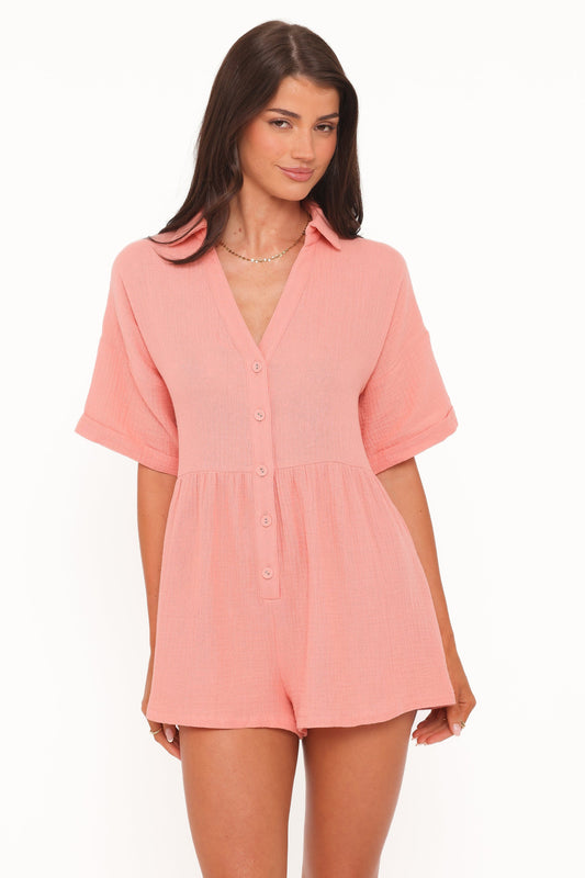 Winny Romper - Orange Sherbet
