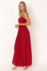 Alice Wide Leg Jumpsuit - Red