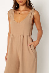 Ayla Linen Jumpsuit - Mocha