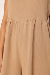 Ayla Linen Jumpsuit - Mocha