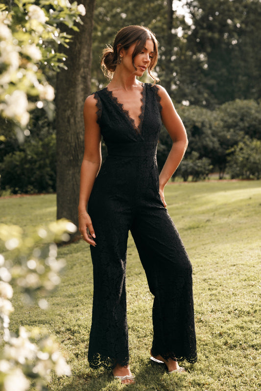 Eloise Lace Jumpsuit - Black