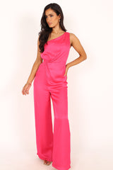 Isabel One Shoulder Jumpsuit - Pink