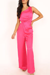Isabel One Shoulder Jumpsuit - Pink
