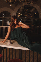 Jillian Plisse Jumpsuit - Emerald