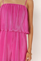 Jillian Plisse Jumpsuit - Orchid
