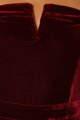 Lexie Velvet Jumpsuit - Burgundy