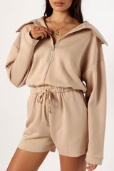 Peri Sweater Romper - Tan