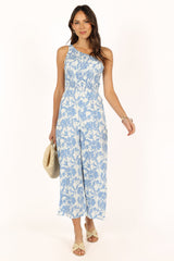 Rae Jumpsuit - Blue Floral