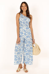 Rae Jumpsuit - Blue Floral