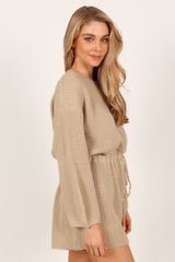 Sloane Sweater Romper - Taupe
