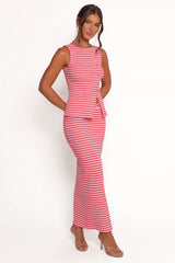 Adeline Two Piece Set - Pink Red