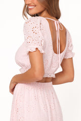Angelina Skirt Set - Pink Broiderie