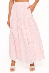 Angelina Skirt Set - Pink Broiderie
