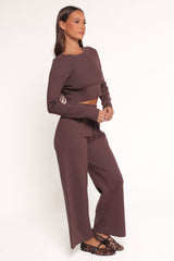 Ayers Long Sleeve Set - Chocolate Brown
