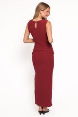 Beatrice Maxi Skirt Set - Berry