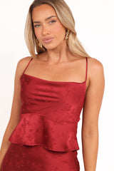 Belle Two Piece Set - Burgundy