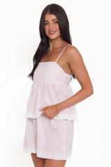 Bridie Short Set - Pink Stripe