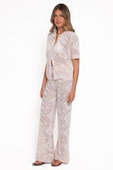 Briony Knit Pant Set - Cream