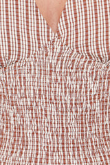Eirlys Tiered Skirt Set - Brown White