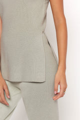 Ellory Knitted Pants Set - Light Sage