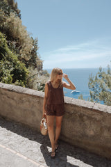 Faela Short Set - Brown Broderie