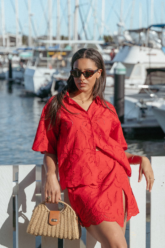 Gallie Skirt Set - Red