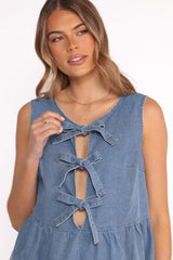 Graciana Denim Short Set - Blue