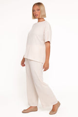 Granger Knit Pant Set - Cream