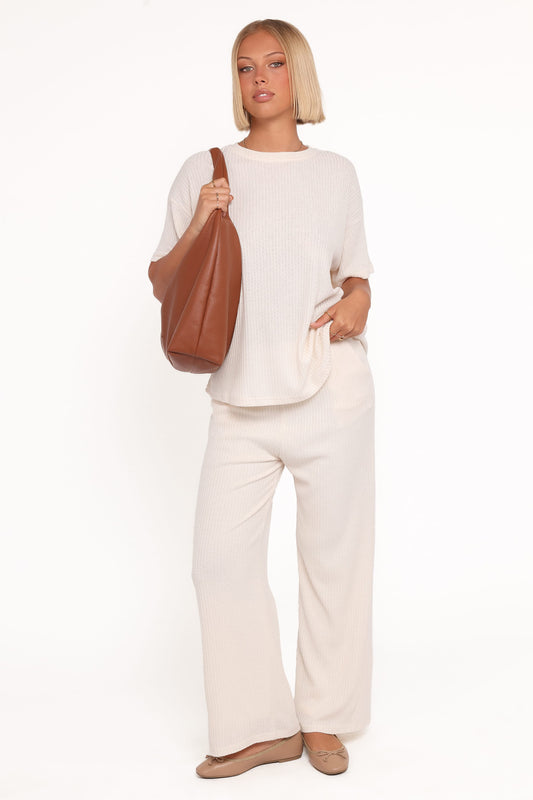 Granger Knit Pant Set - Cream