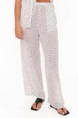 Hazel Pant Set - Cream Polka Dot