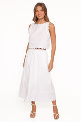 Heather Maxi Skirt Set - White