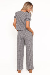 Hilda Pant Set - Black Gingham