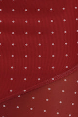 Hollie Mesh Skirt Set - Red Polka Dot