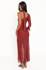 Hollie Mesh Skirt Set - Red Polka Dot
