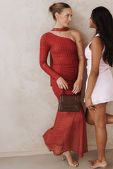 Hollie Mesh Skirt Set - Red Polka Dot