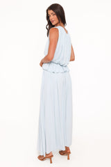 Inara Gathered Jersey Skirt Set - Pale Blue