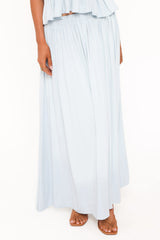 Inara Gathered Jersey Skirt Set - Pale Blue