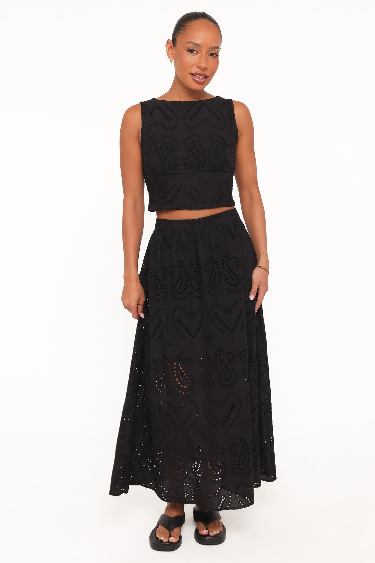 Isabelle Maxi Skirt Set - Black