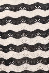 Iveta Knit Short Set - Black/Cream Stripe
