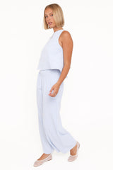 Jillian Smocked Pant Set - Blue Gingham
