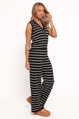 Juna Knitted Pant Set - Black White Stripe