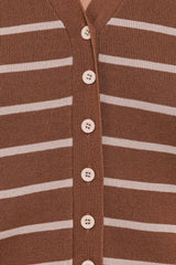 Juna Knitted Pant Set - Brown/Cream Stripe