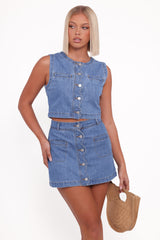 Karish Skirt Set - Medium Denim