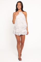 Kit Ruffled Skort Set - White Polka Dot