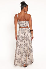 Kristy Maxi Skirt Set - Cream Shells